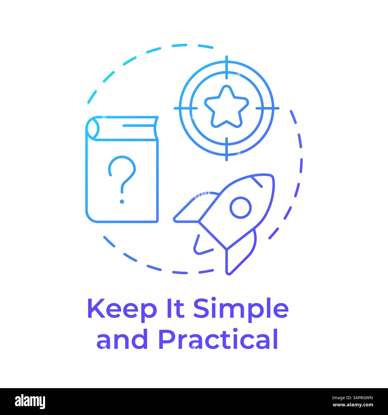 Keep it simple and practical blue gradient concept icon Stock Vector ...