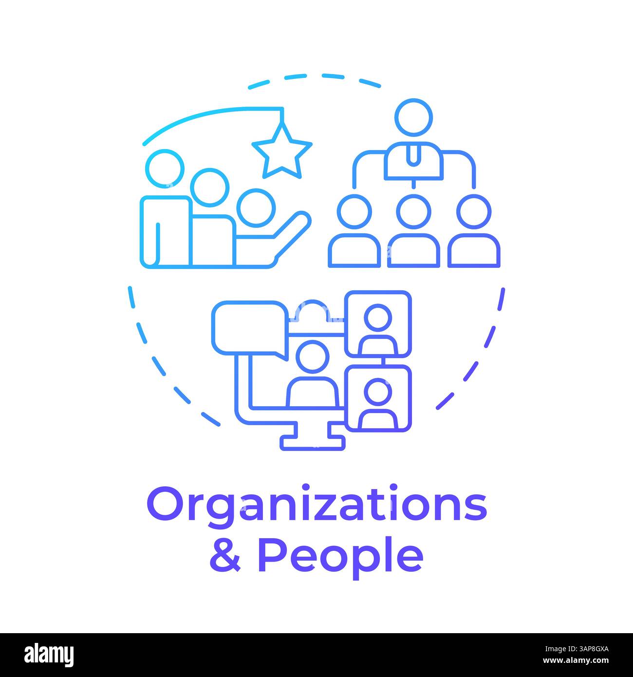 Organizations and people blue gradient concept icon Stock Vector Image ...