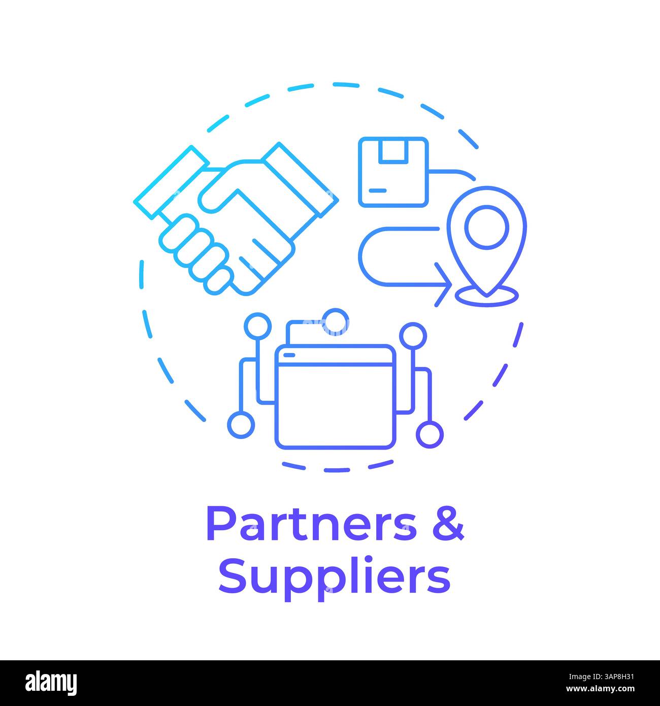 Partners and suppliers blue gradient concept icon Stock Vector Image ...