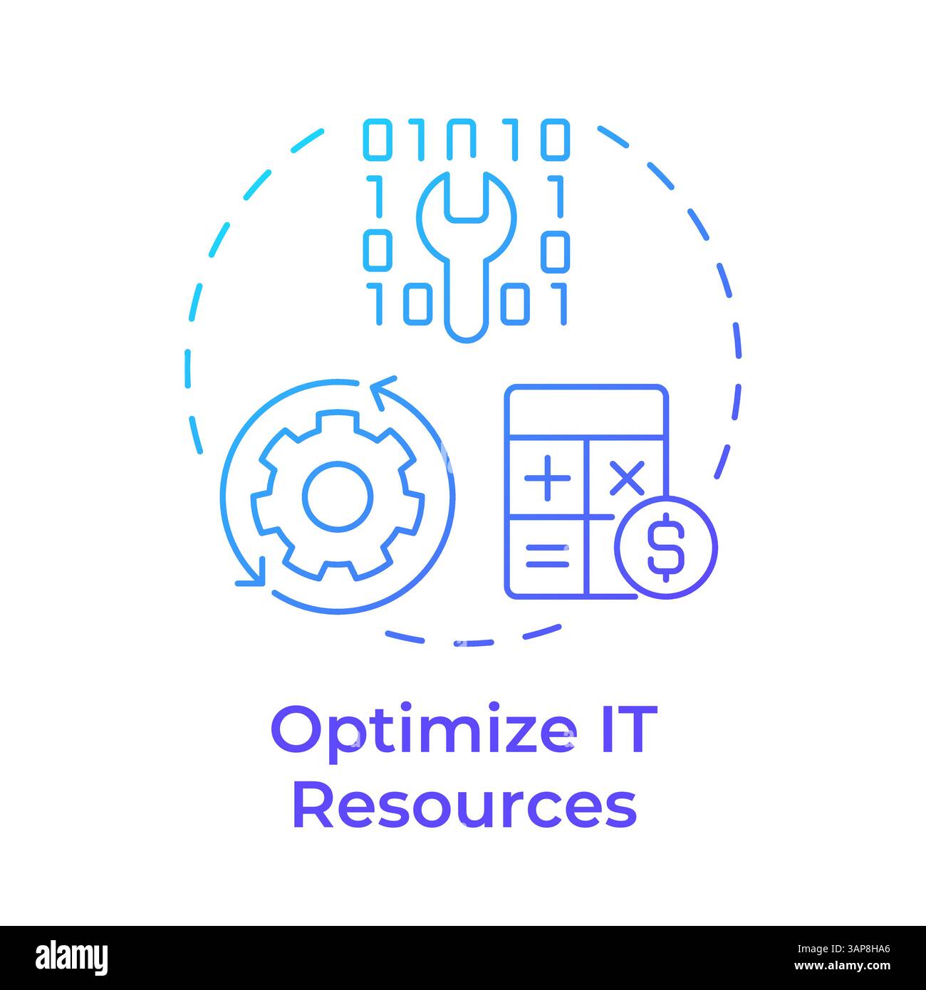 Optimize it resources blue gradient concept icon Stock Vector