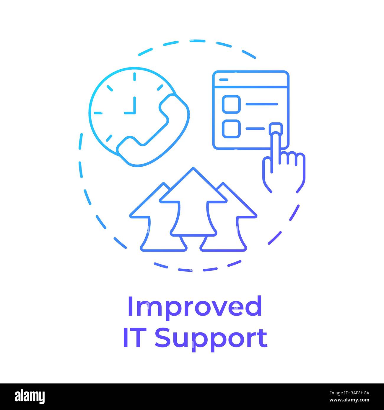 Improved it support blue gradient concept icon Stock Vector