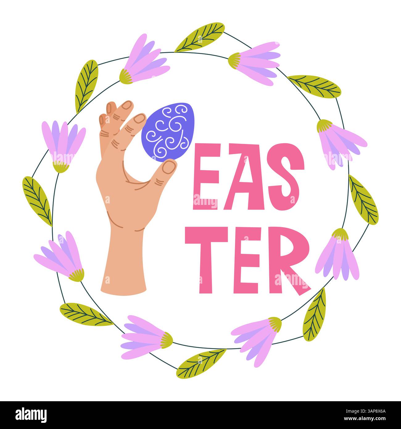 Hand holding pink flower Stock Vector Images - Alamy