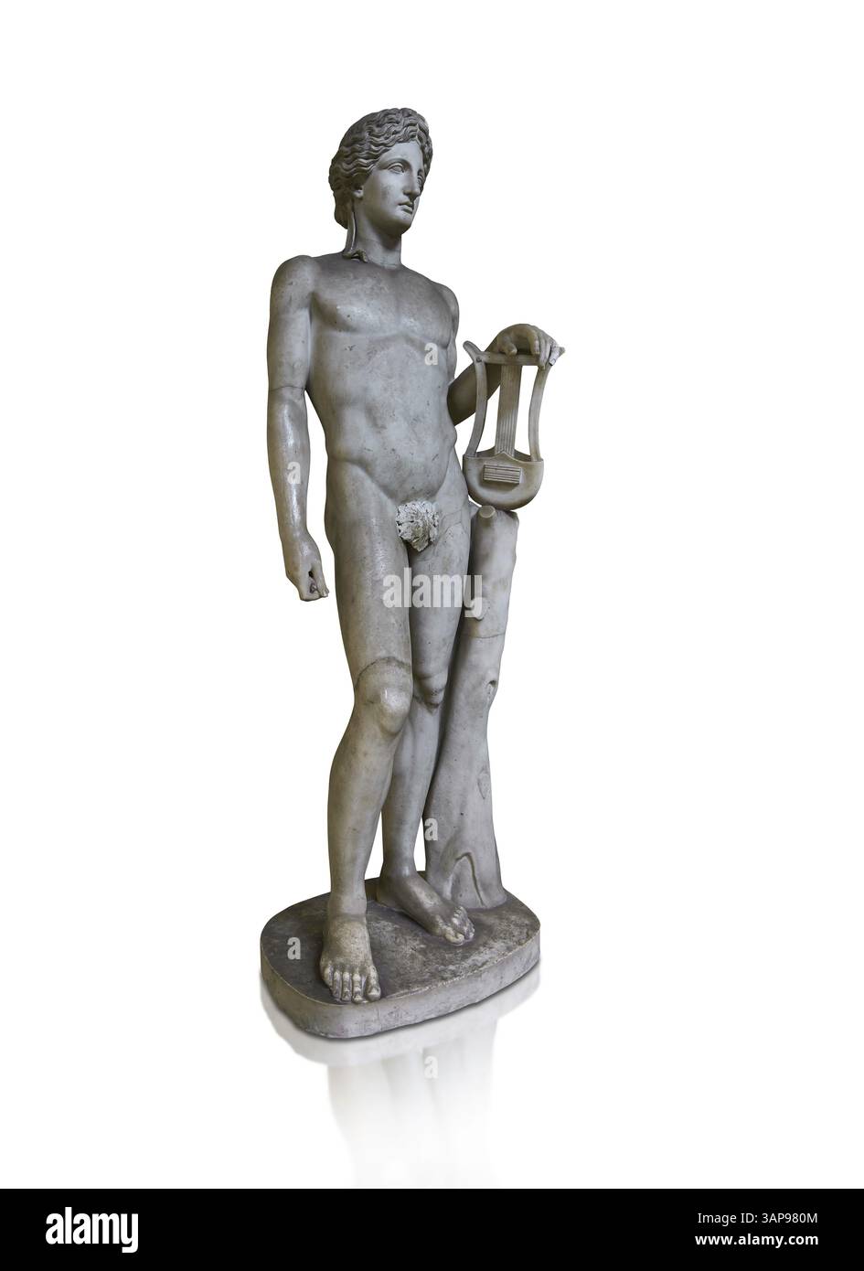 Roman statue of Apollo with a lyre, Roman 1st cent AD inspired by an ...