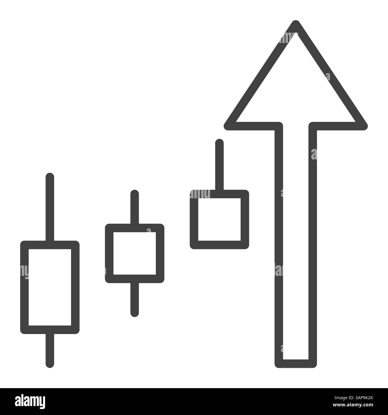 Rising candlestick pattern vector concept linear icon or symbol Stock ...