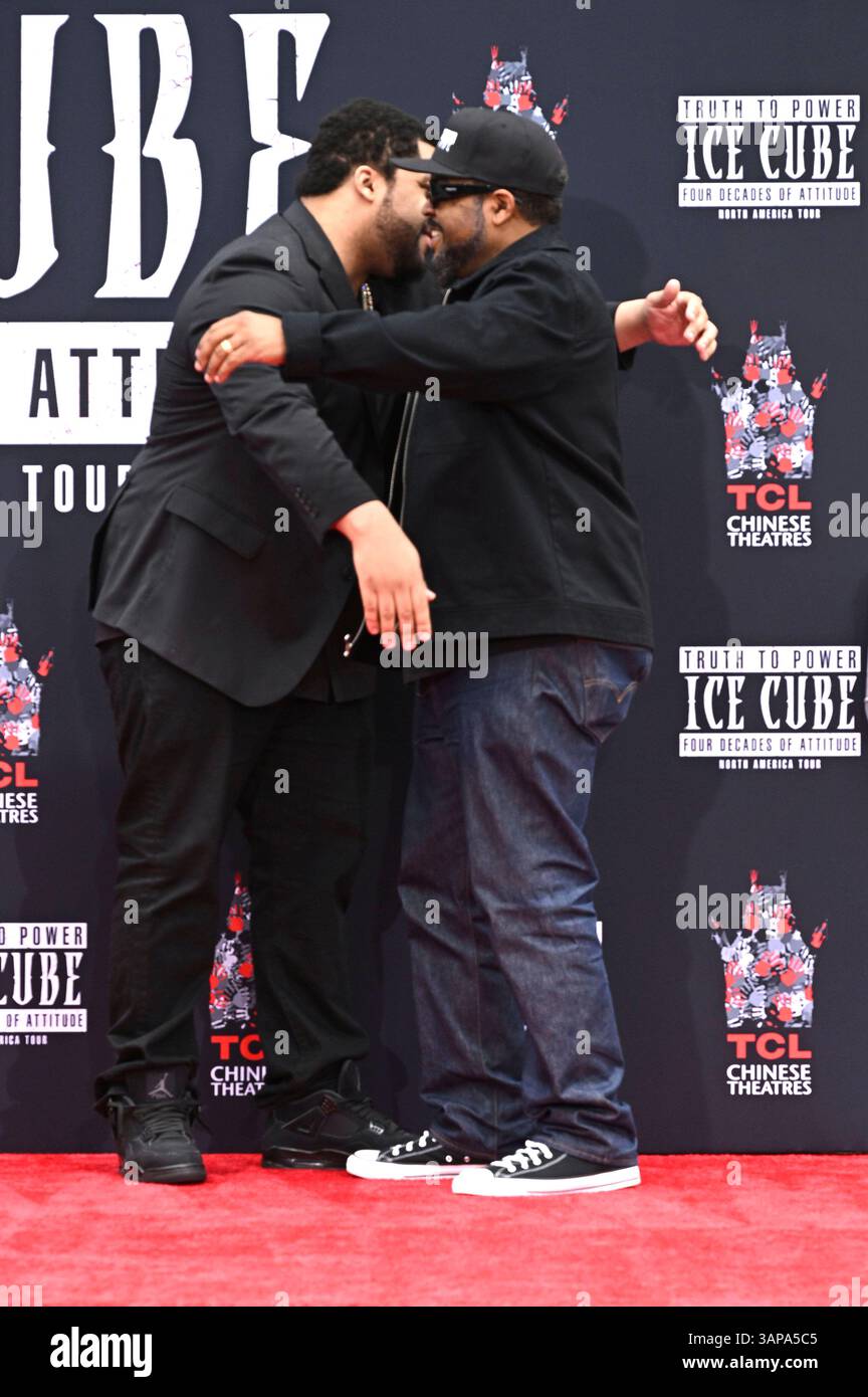 O Shea Jackson Jr. mit Vater Ice Cube bei Ice Cubes Hand and Footprints ...