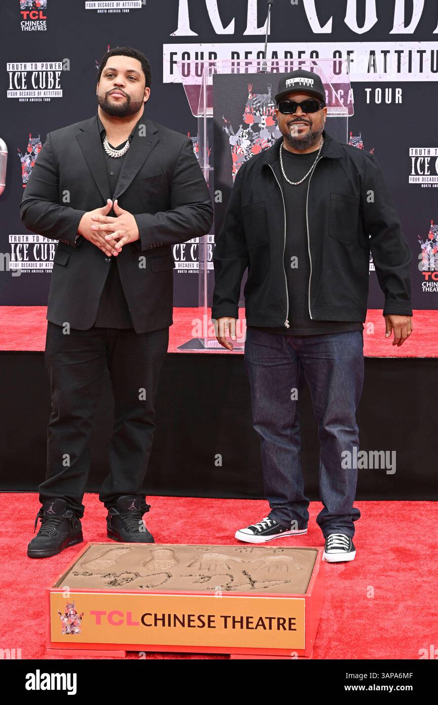 O Shea Jackson Jr. mit Vater Ice Cube bei Ice Cubes Hand and Footprints ...