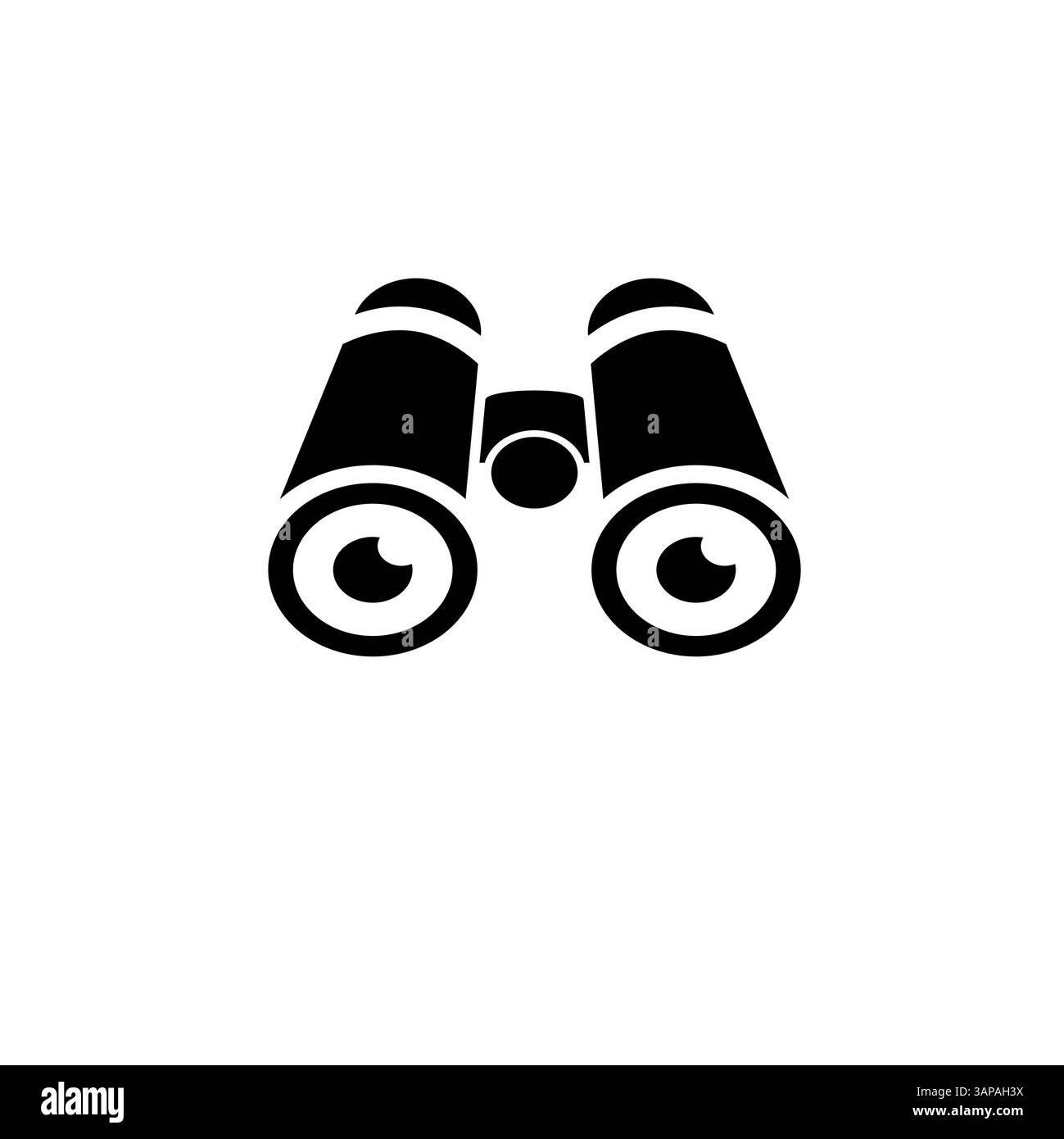 Optical Binoculars, Field Zoom Glasses Solid Flat Vector Icon Isolated on White Background. Stock Vector