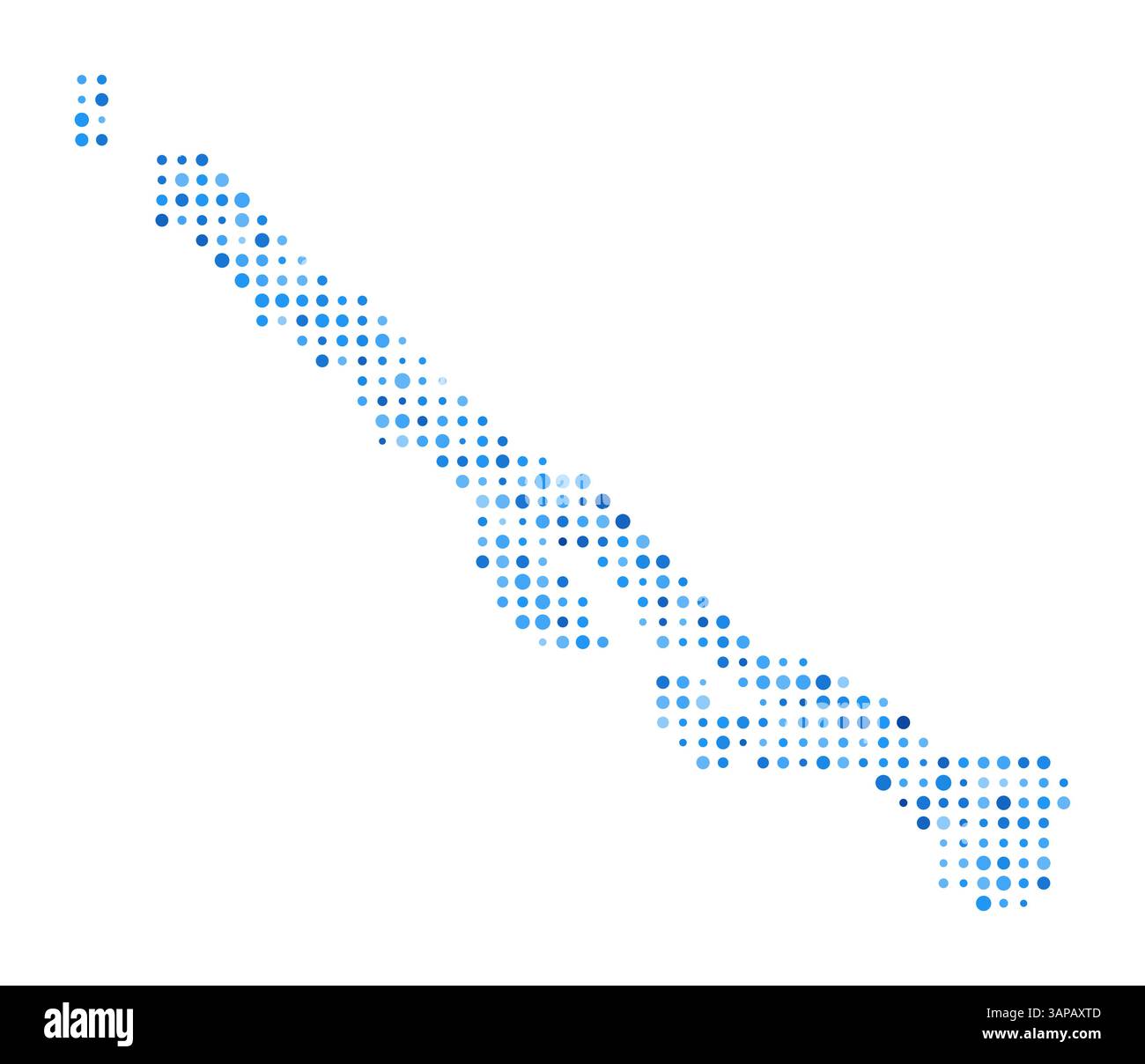 Stocking Island Dot Map. Digital Style Boundary Shape. Stocking Island ...