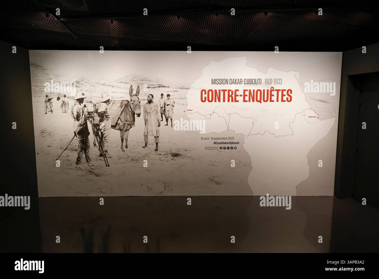 DAKAR DJIBOUTI COUNTER INVESTIGATIONS EXHIBITION AT QUAI BRANLY MUSEUM PARIS Stock Photo