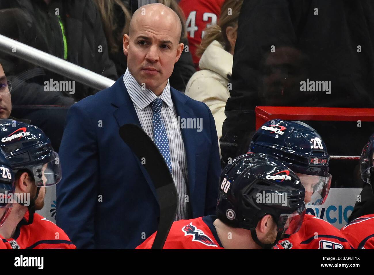 FILE - Washington Capitals head coach Spencer Carbery watches the ...