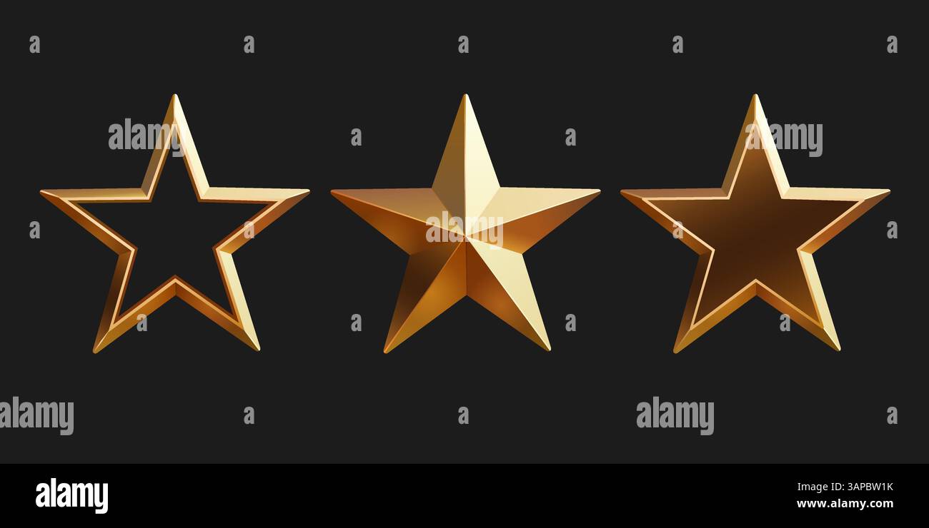 star set award, gold stars on black background. Vector Stock Vector ...