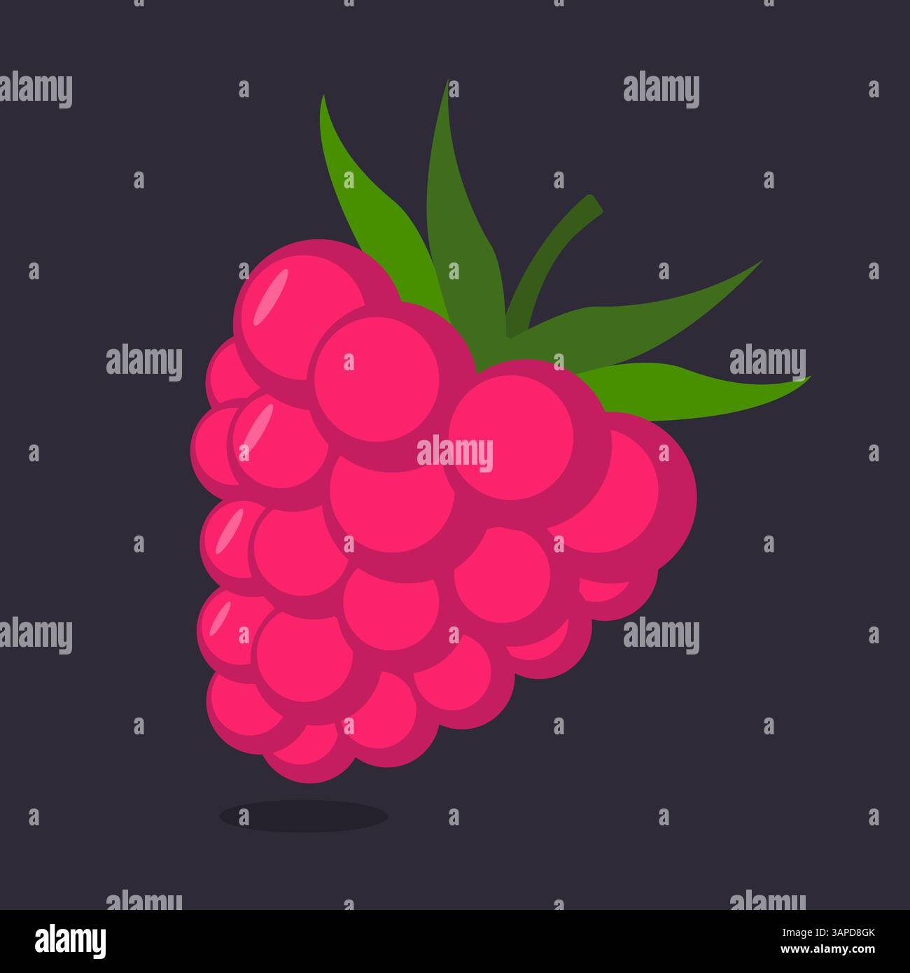 Raspberry with leaf vector icon Stock Vector