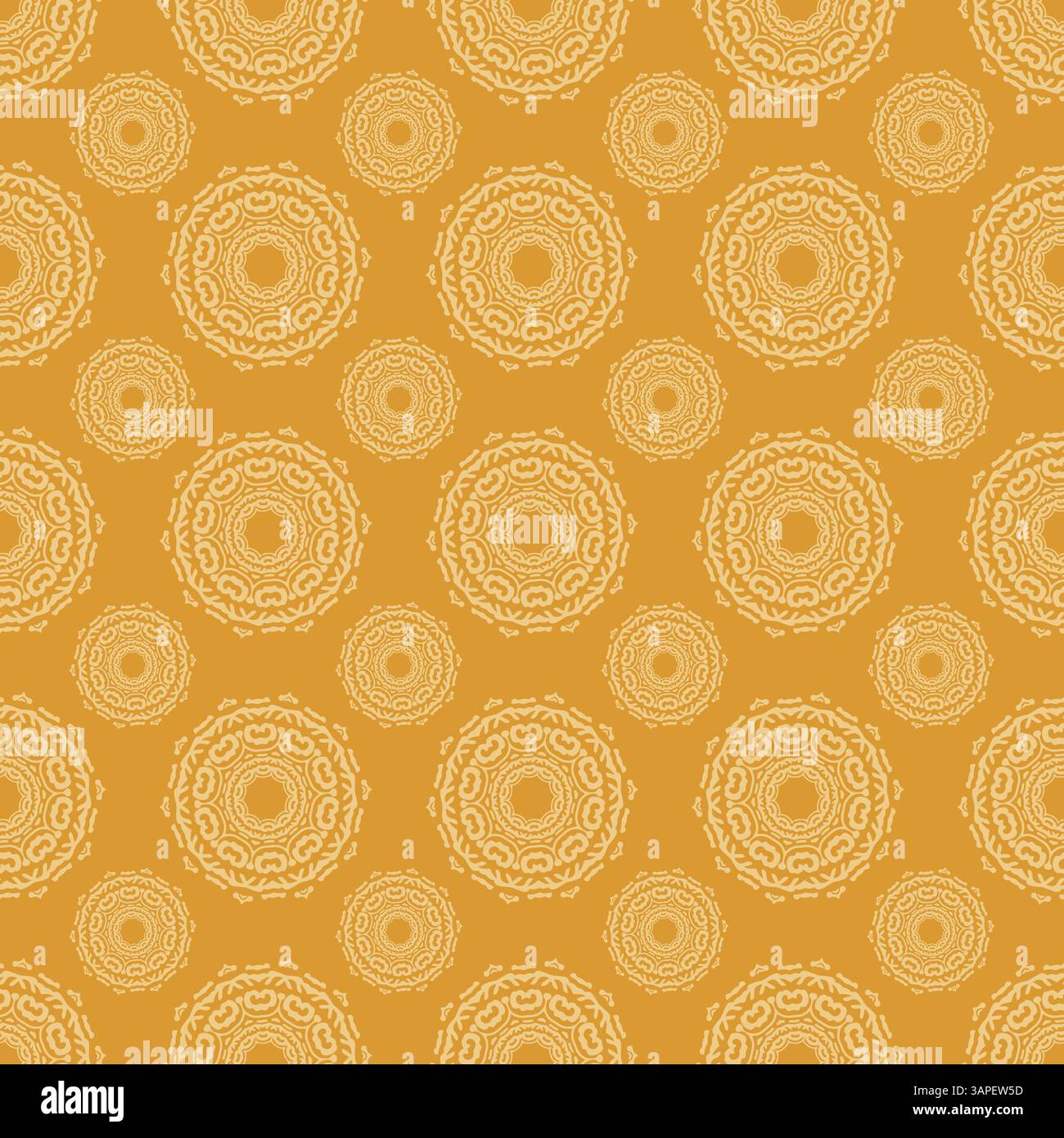 Seamless ginger, orange damask pattern Stock Vector