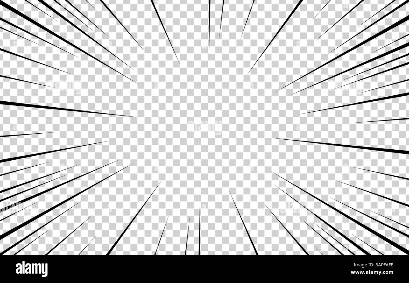 manga comic with Concentrated lines on transparent background Stock Vector