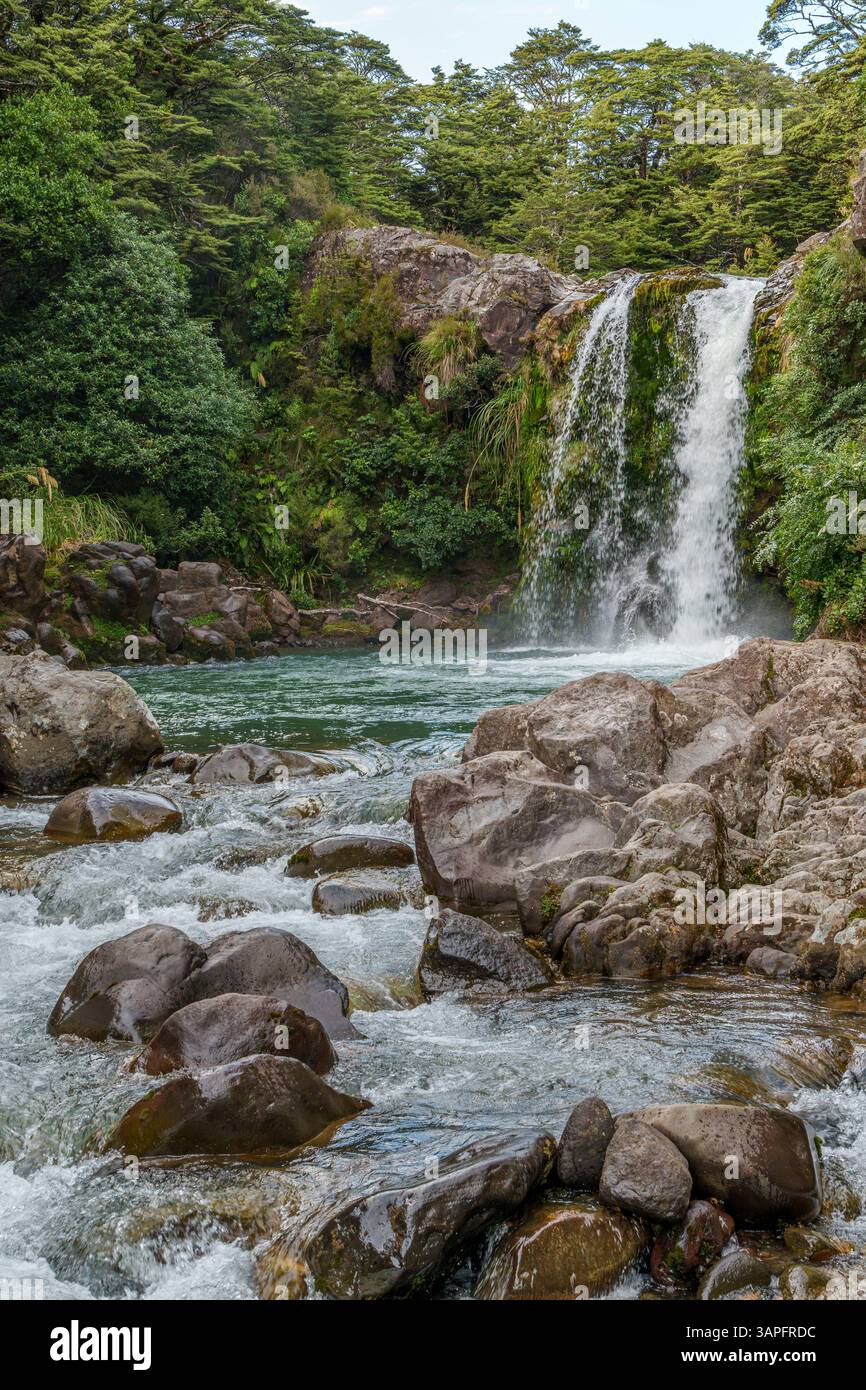 Tawhai Falls (Gollum's Pool) at the Tongariro National Park Stock Photo