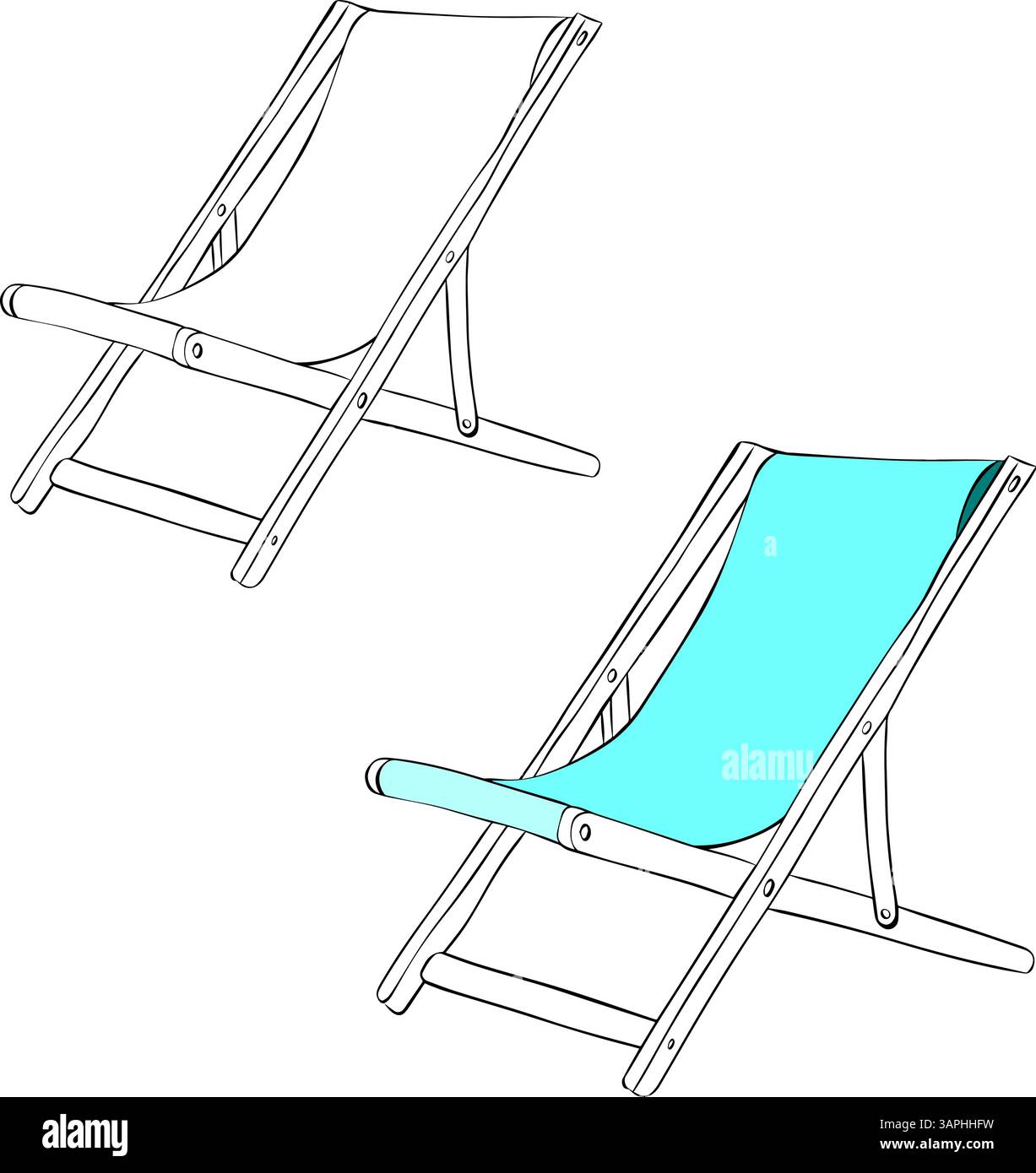 Sunbathing deck chair Stock Vector Images - Alamy