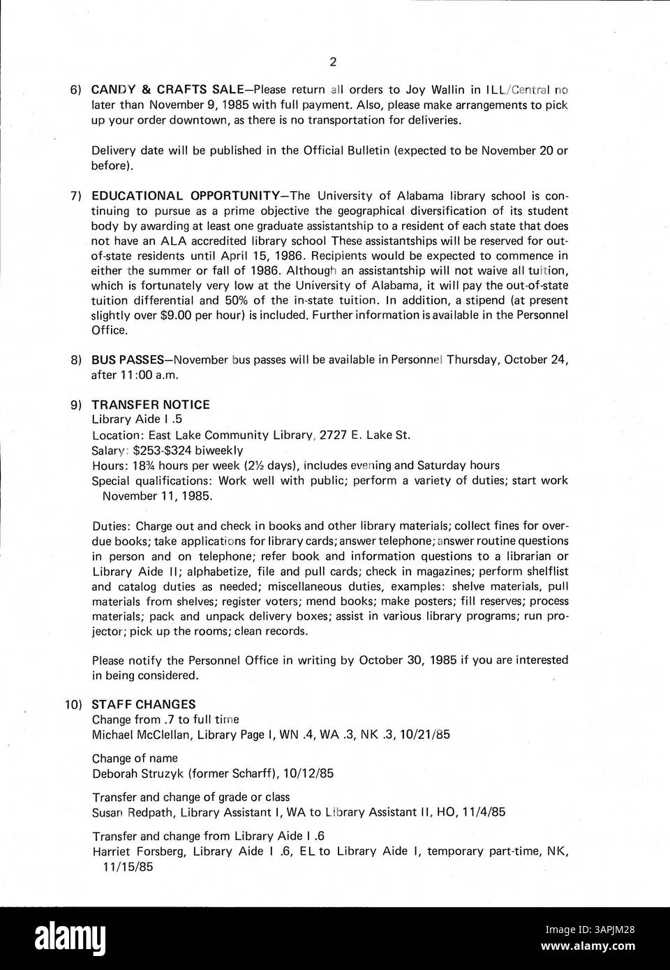 The 1985 Minneapolis Public Library Official Bulletin is a weekly ...