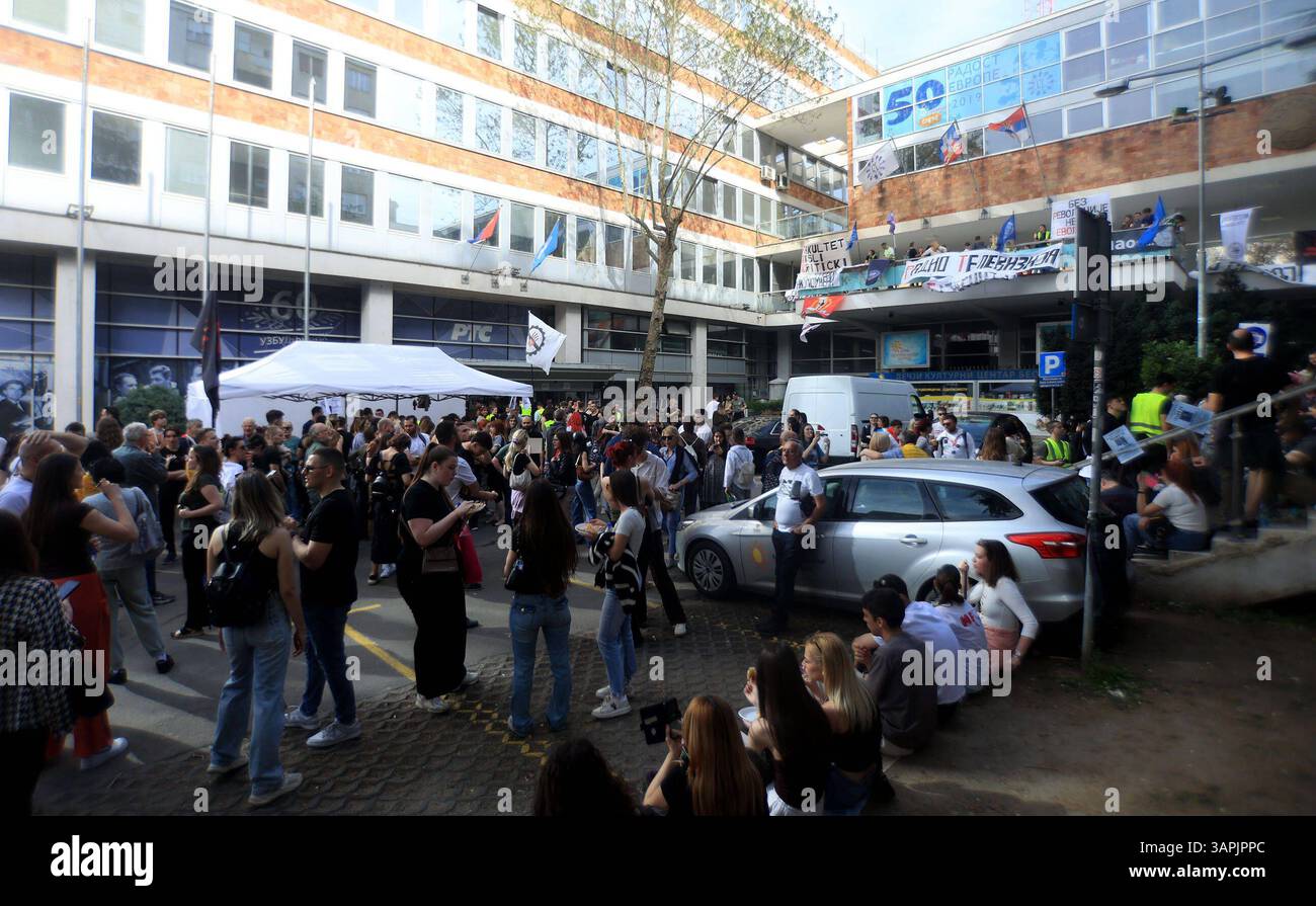 16.04.2025 BelgradeSerbia Politics/ Life /Protest Third day of blockade ...