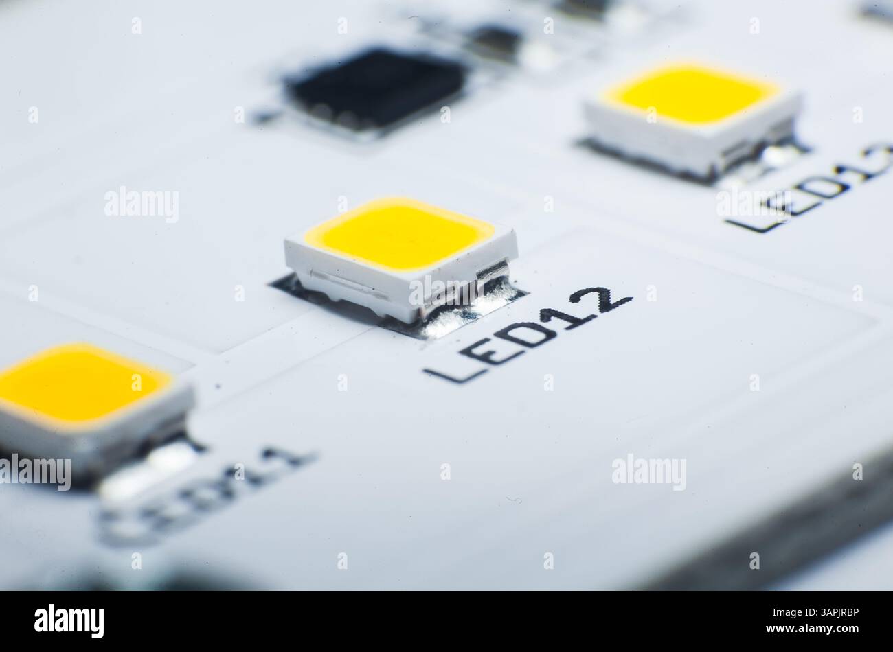 LED Lamp Chip. LED Diode. LED lamp close-up. Stock Photo