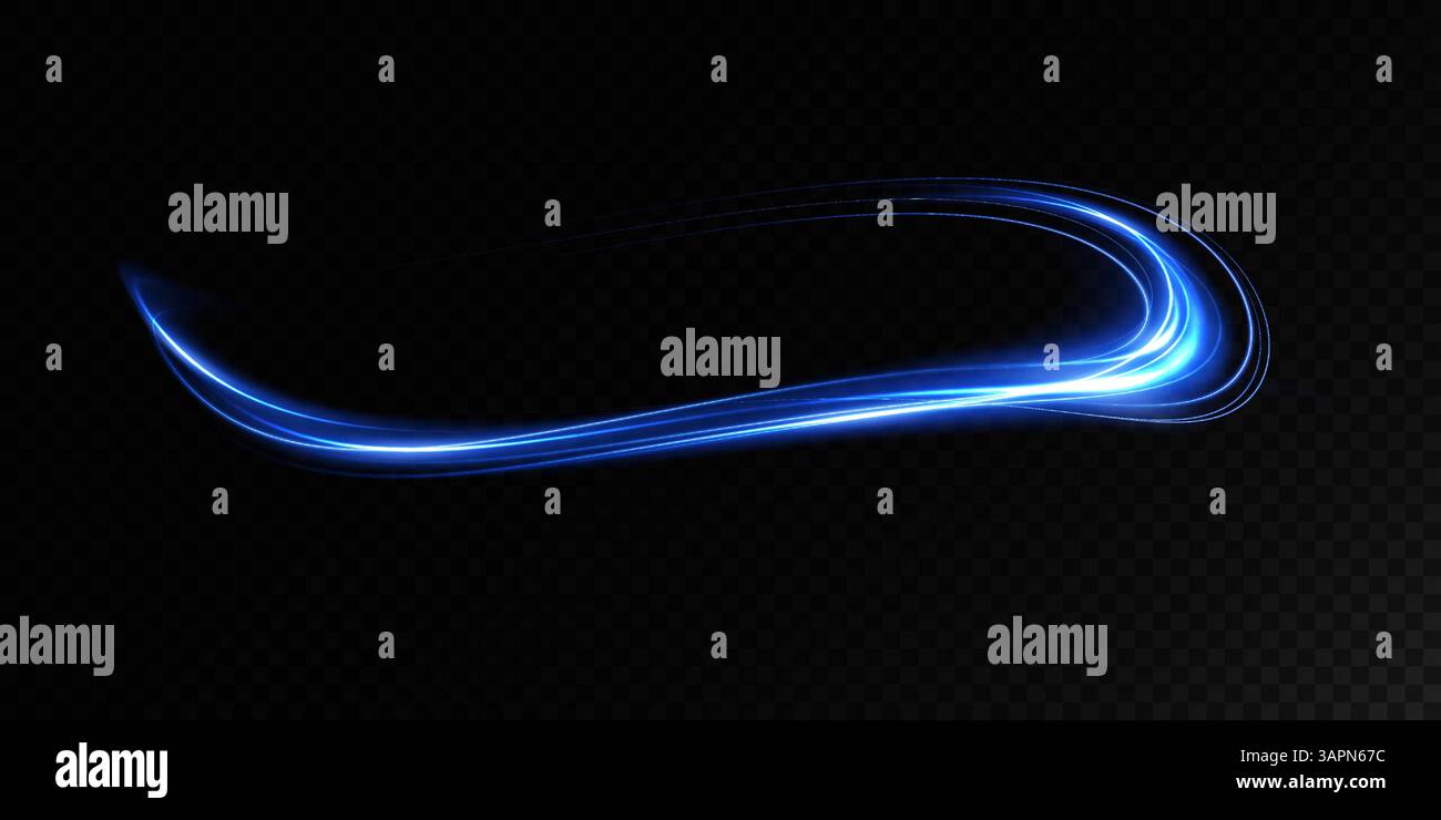 A Dynamic Blue Light Wave Displayed Beautifully on a Dark Background to ...