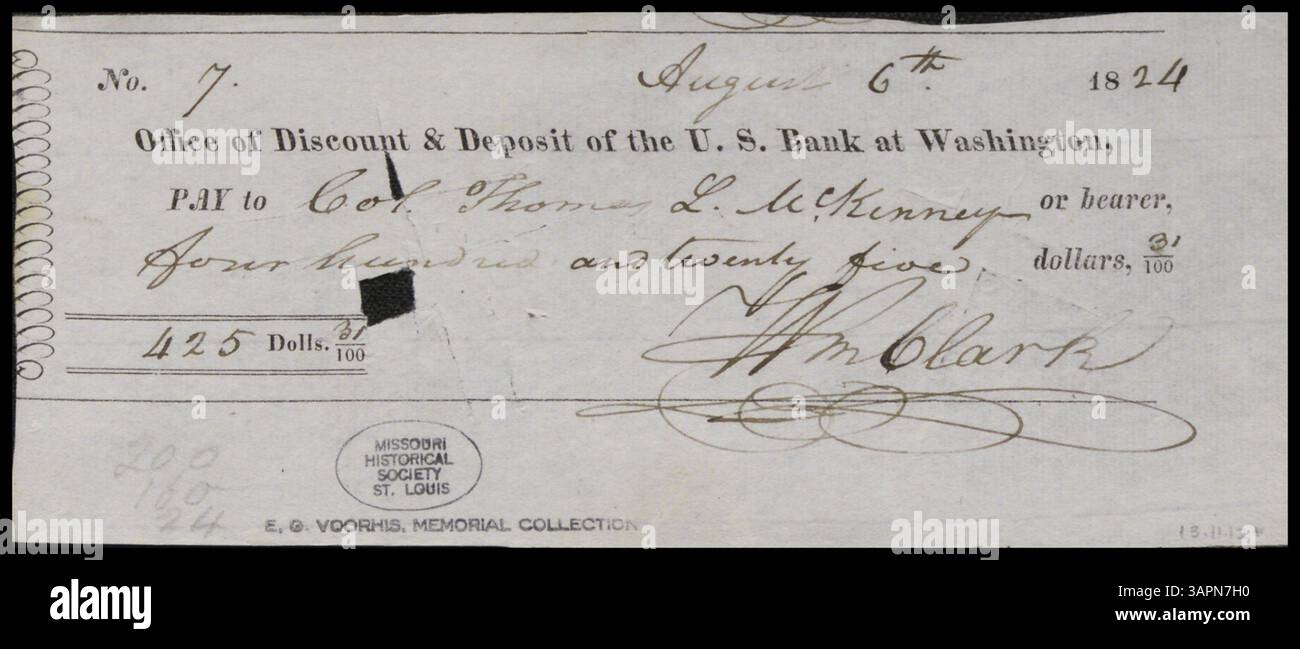These check stubs and canceled checks from 1824-1825 represent a ...
