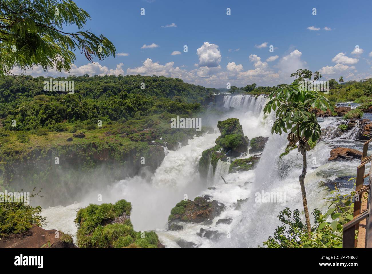 Panoramic view of the Iguazu Falls in Misiones, Argentina. Stock Photo