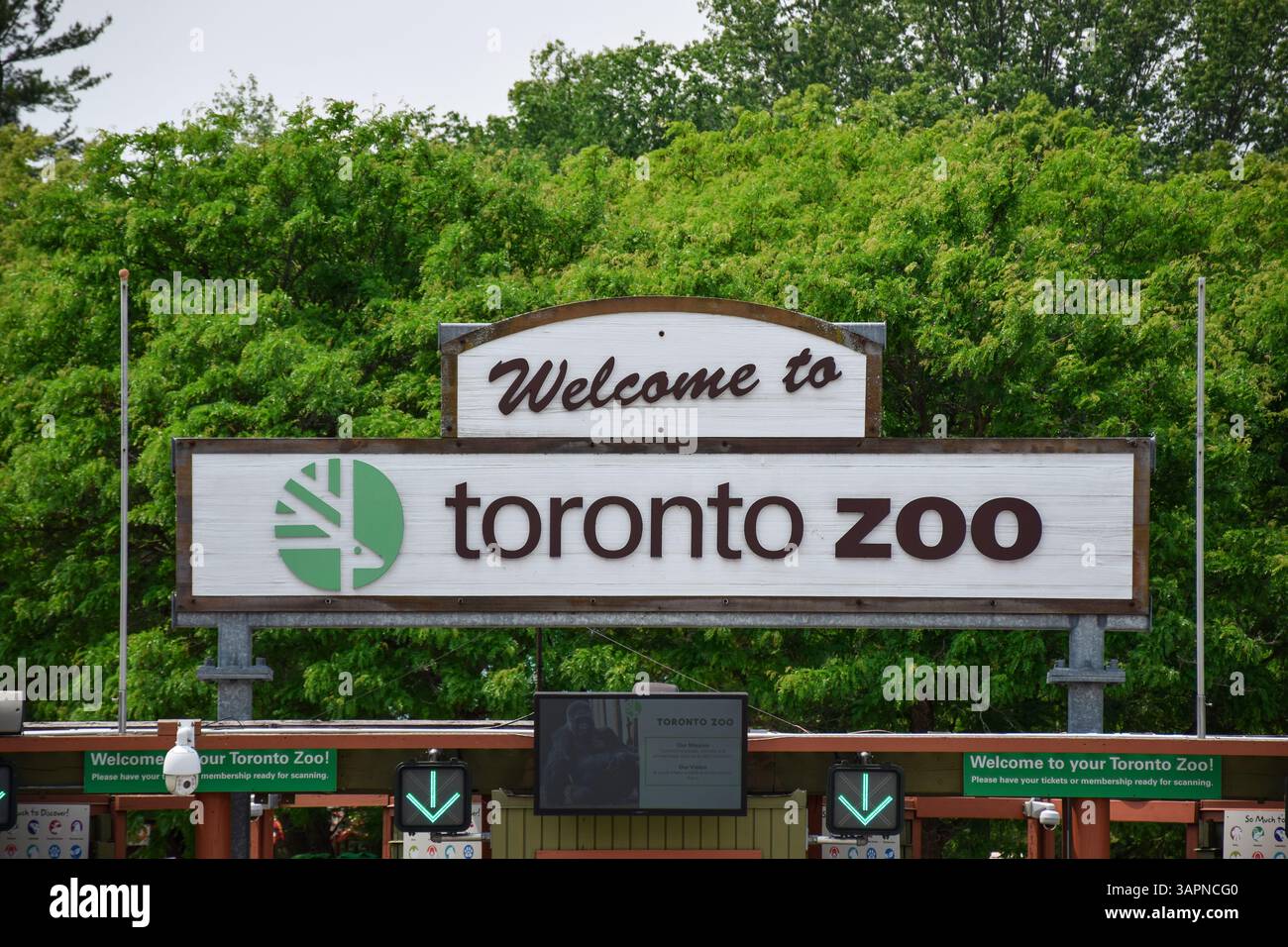 Toronto, Ontario, Canada - June 10, 2023: Toronto Zoo entrance Stock Photo