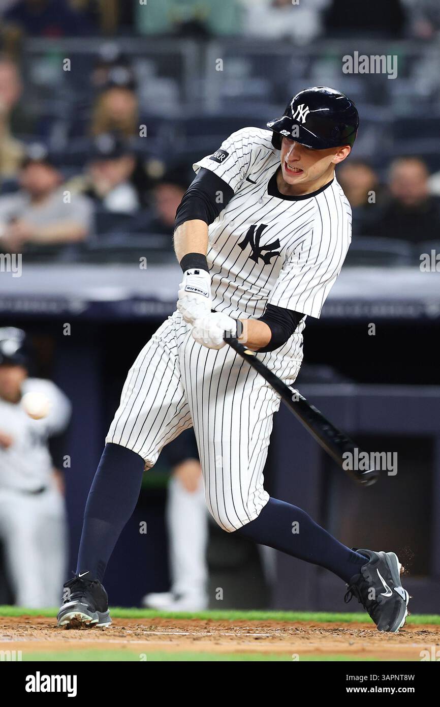 BRONX, NY - APRIL 14: Ben Rice #22 of the New York Yankees at bat ...