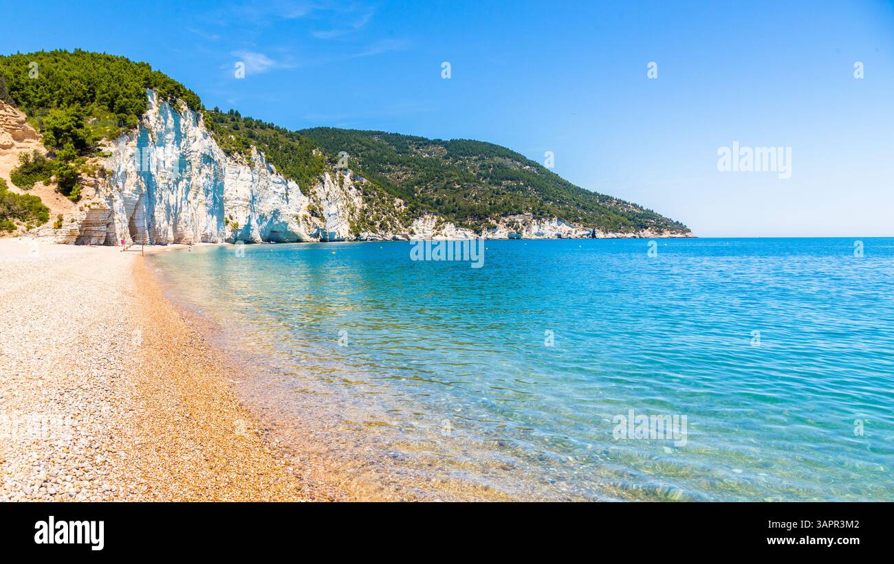 The Vignanotica beach, in Apulia region, south  Italy Stock Photo