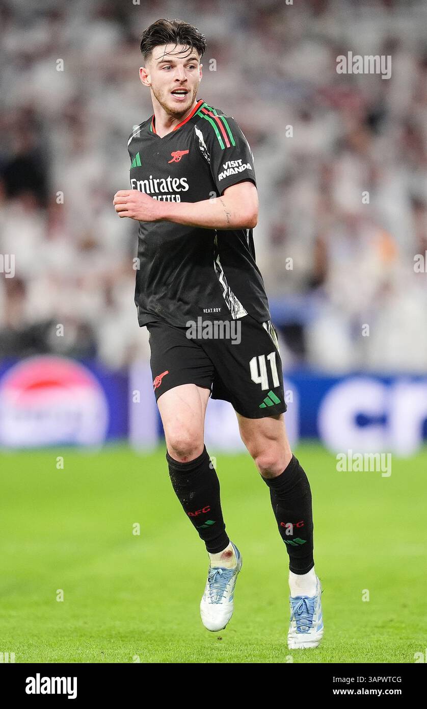 Arsenal's Declan Rice during the UEFA Champions League quarter-final ...