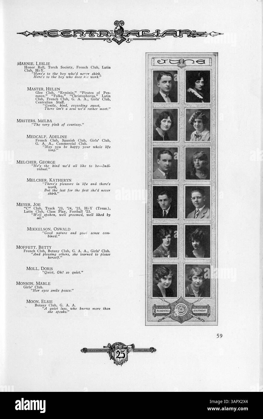 1925 Events The 1925 'Centralian' yearbook from Central High School documents the ...