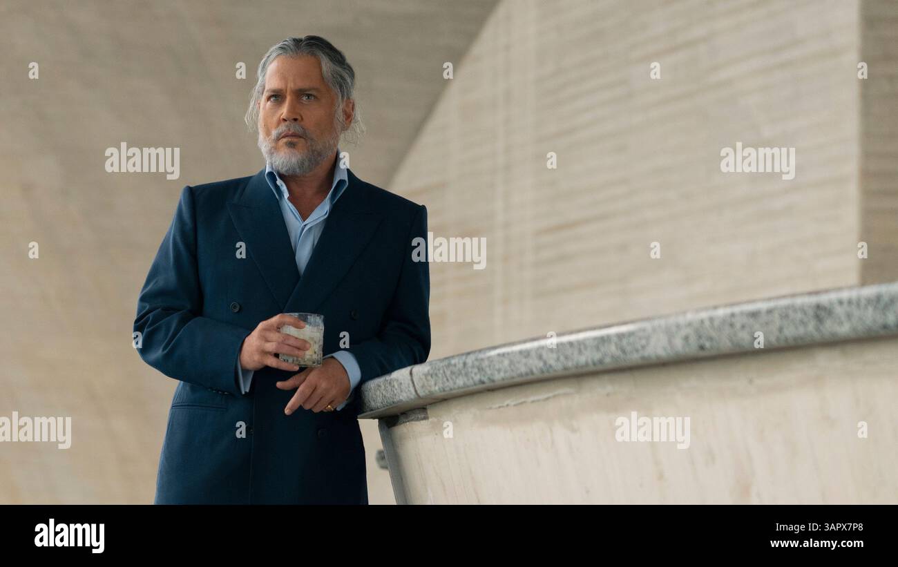 RELEASE DATE: 2025. TITLE: Day Drinker. STUDIO: Lionsgate. DIRECTOR: Marc Webb. PLOT: An enigmatic stranger forms an unlikely bond with a grieving bartender who lost her lover, their lives intertwining in unexpected ways. STARRING: JOHNNY DEPP as Kelly. (Credit Image: © Lionsgate/Entertainment Pictures/ZUMAPRESS.com) EDITORIAL USAGE ONLY! Not for Commercial USAGE! Stock Photo