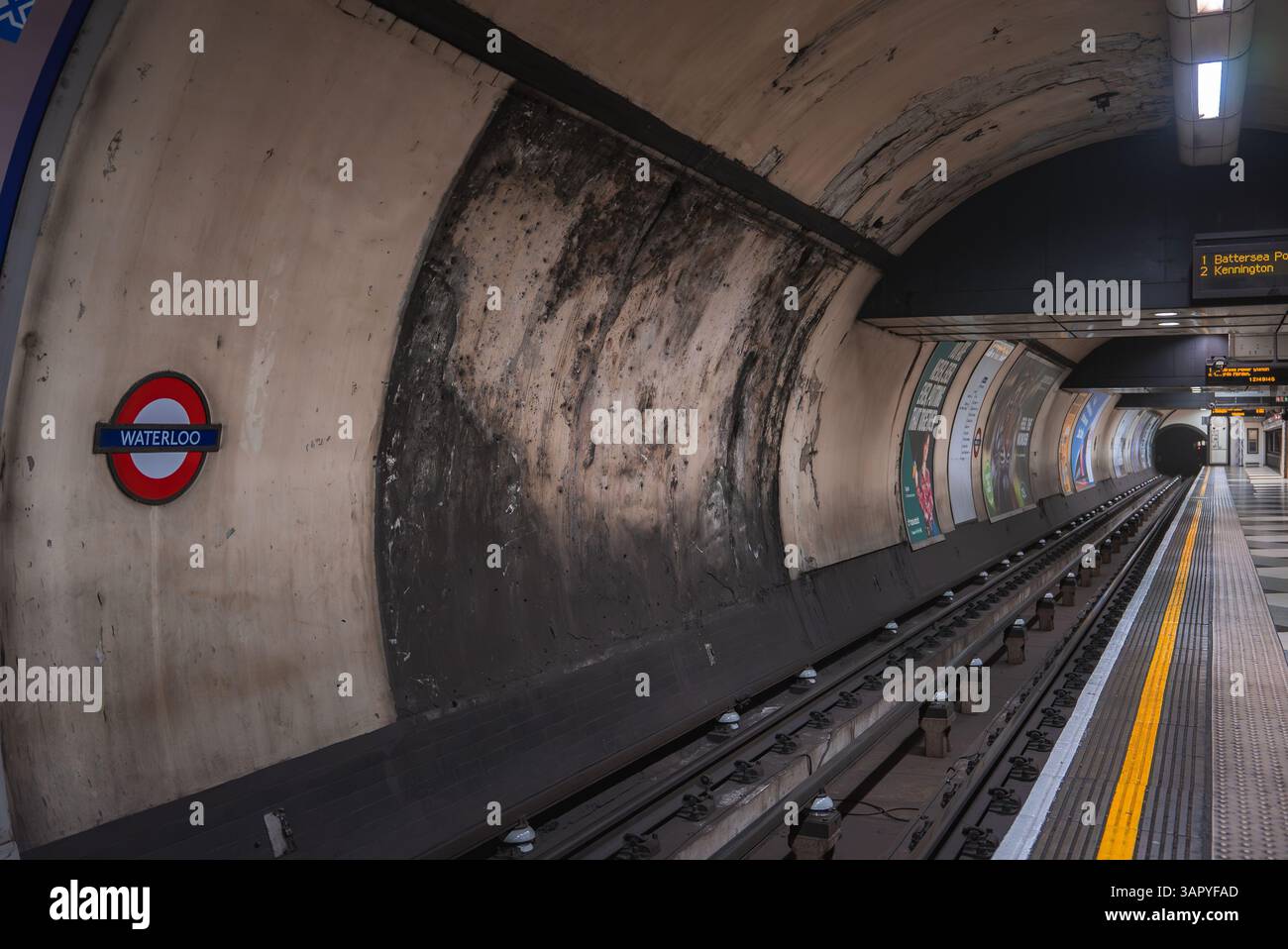Escalators at waterloo underground station hi-res stock