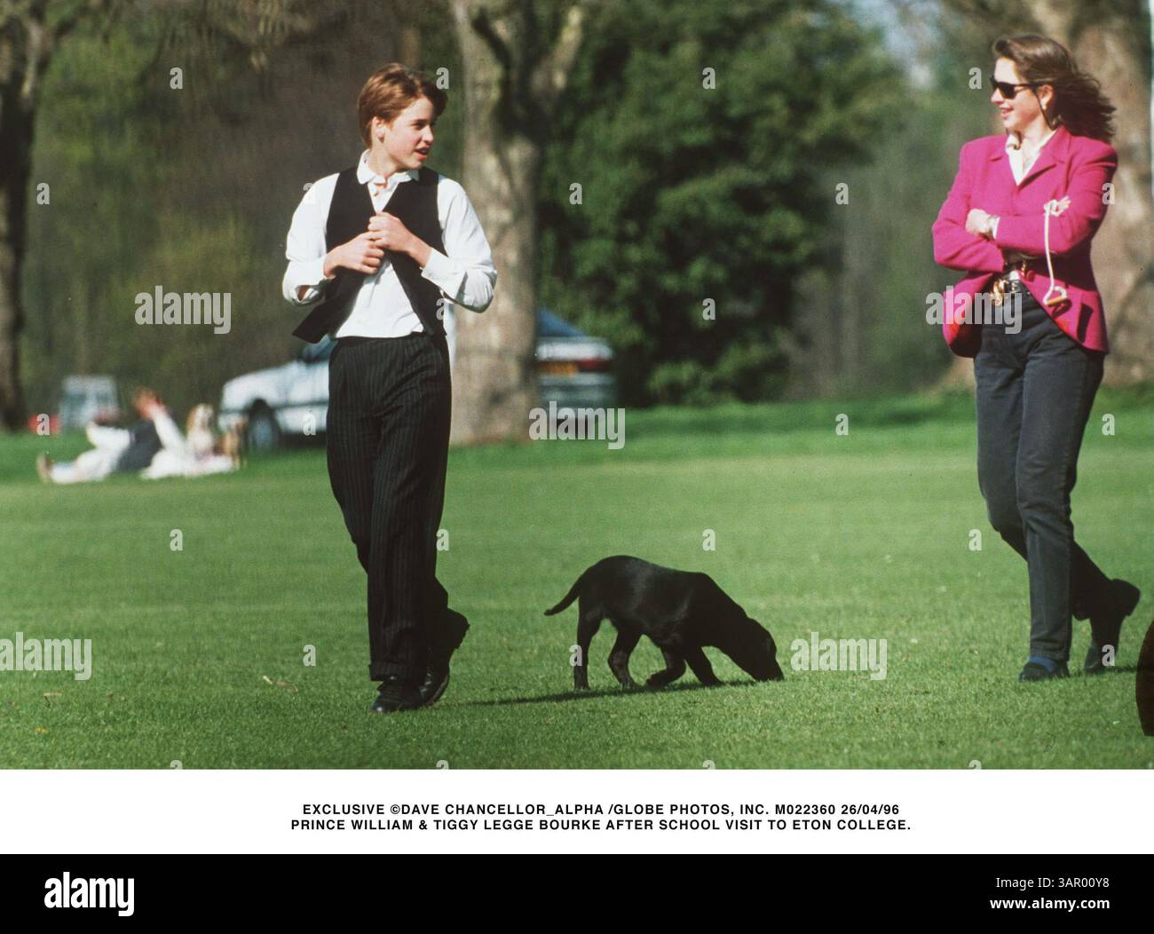 Jan. 1, 2011 - Eton, UK - EXCLUSIVE Â©DAVE CHANCELLOR ALPHA /   M022360 26/04/96.PRINCE WILLIAM & TIGGY LEGGE BOURKE AFTER SCHOOL VISIT TO ETON COLLEGE..CREDIT:(Credit Image: © Globe Photos/ZUMAPRESS.com) Stock Photo