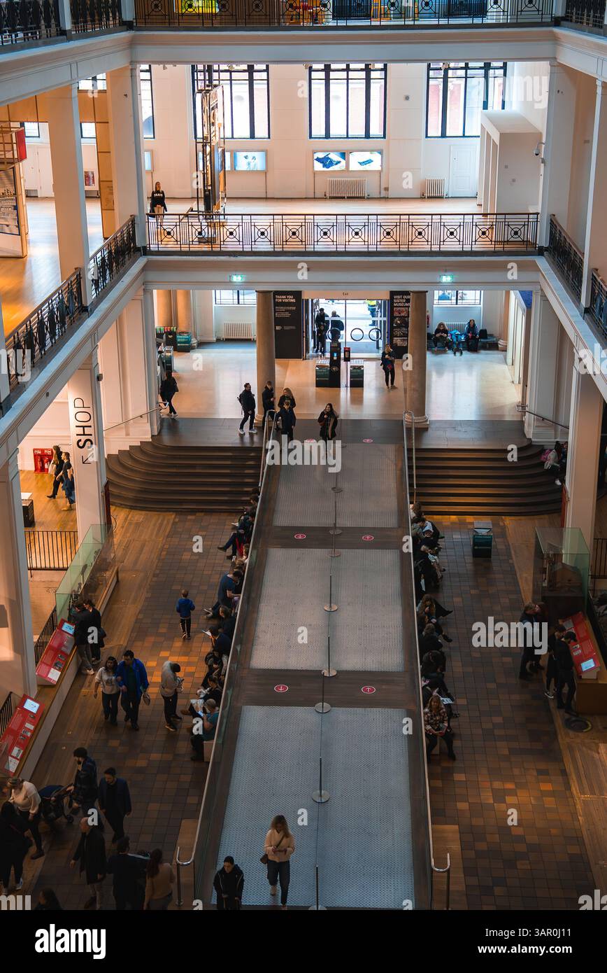 Interior of Multi Level Building with Central Ramp in London Stock ...
