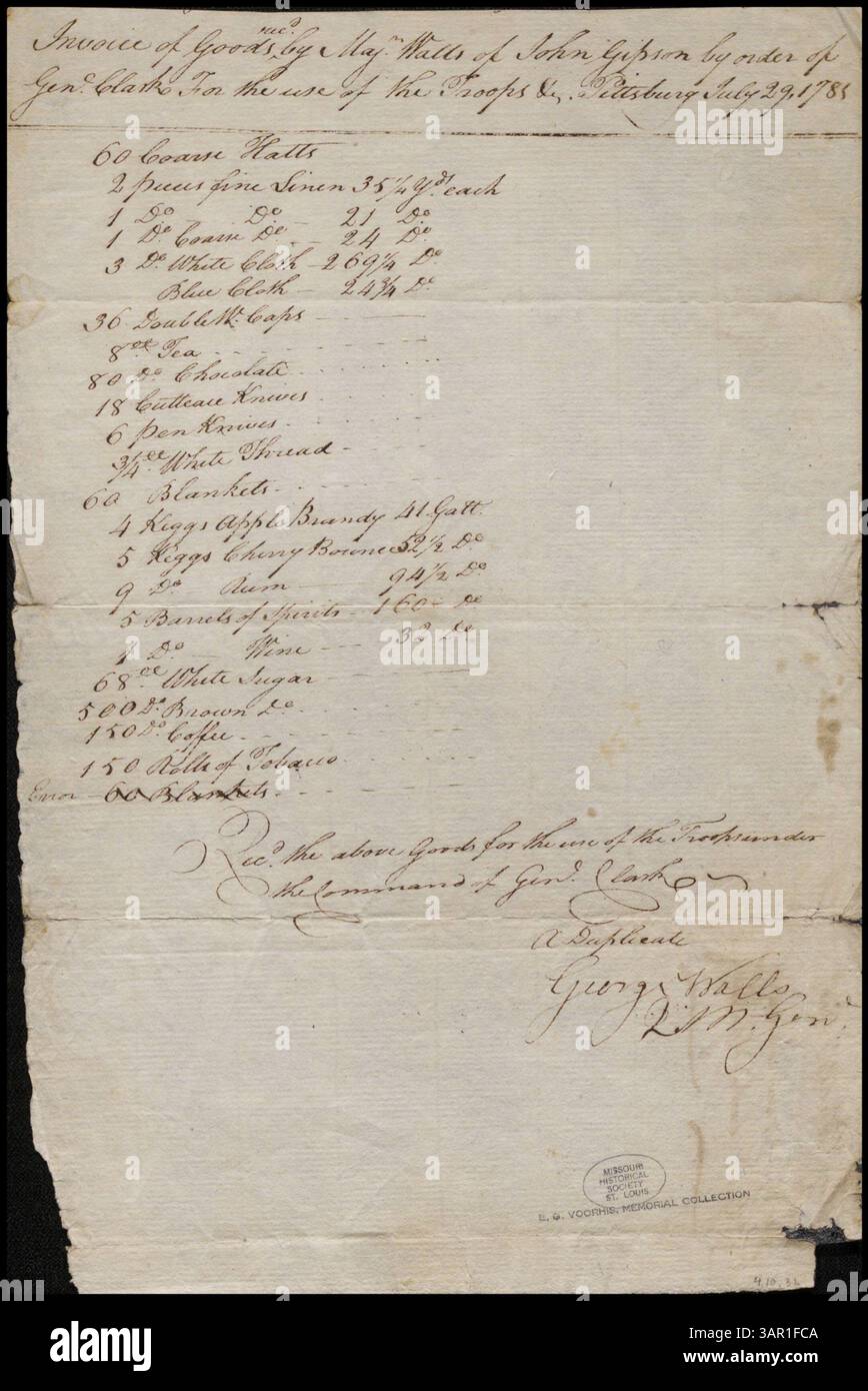 1781 invoice hi-res stock photography and images - Alamy
