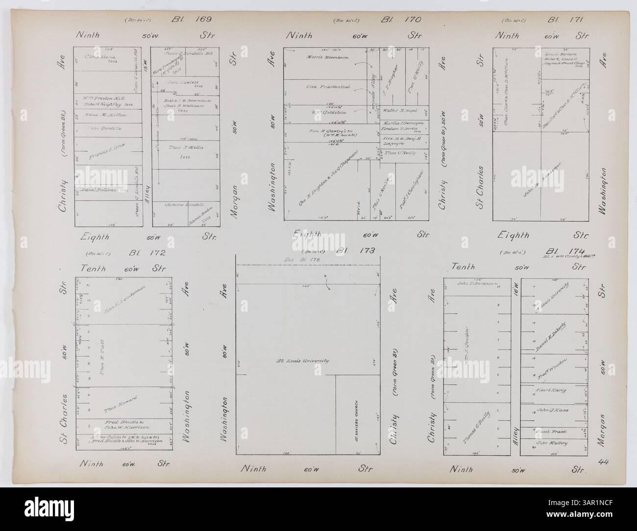 City Blocks, 1888-1892; Volume 1, Page 44, documents the specific city ...