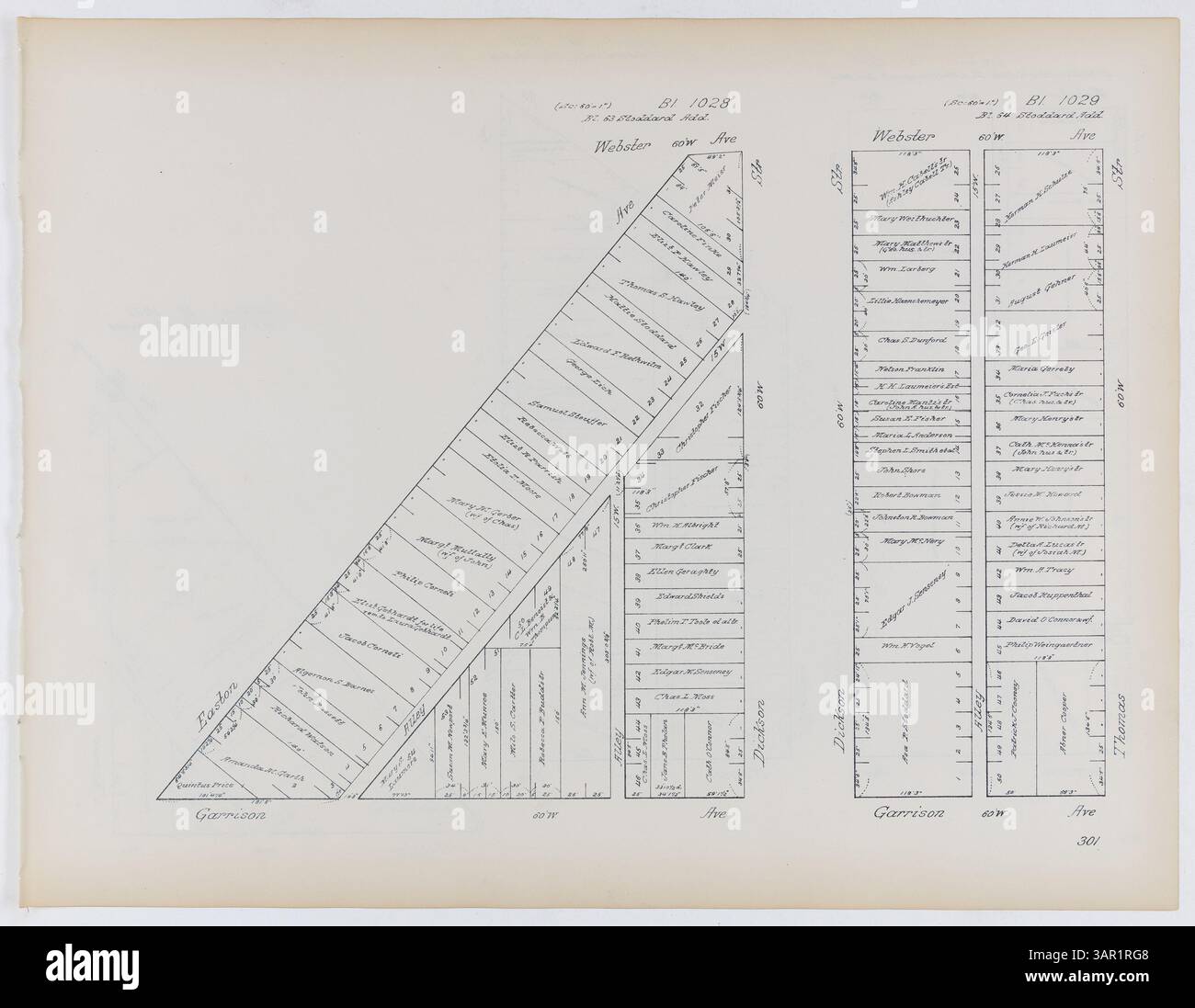 This page from the 1888-1892 City Blocks volume shows a map of blocks ...