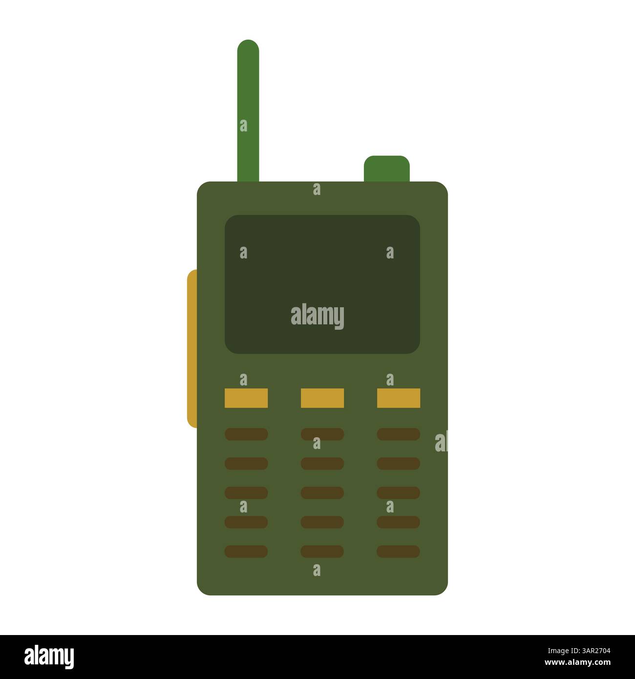 Radio device icon. Military green walkie. Communication vector ...