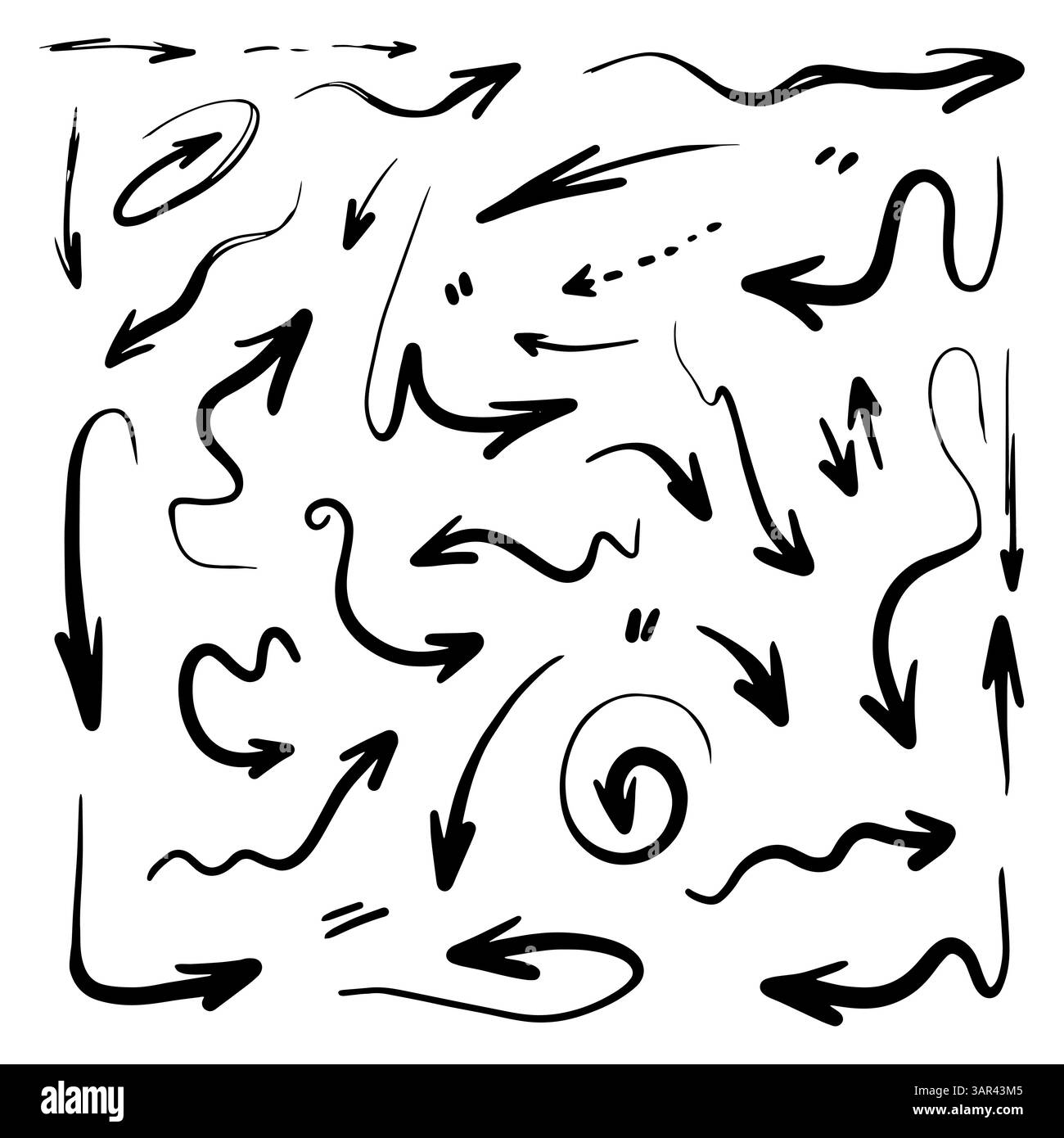 Vector hand drawn arrow in abstract doodle line style Stock Vector ...