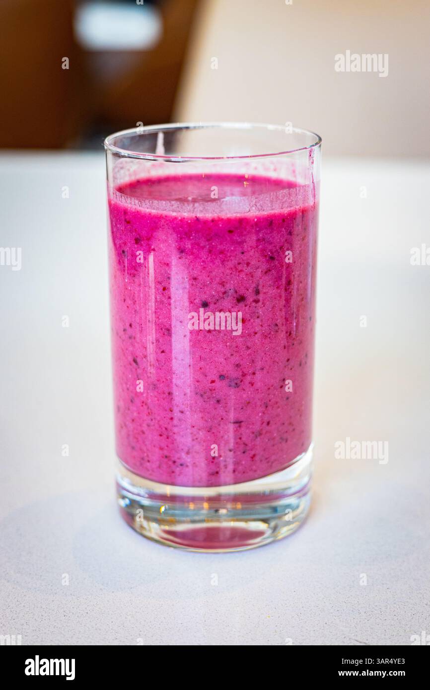 Image of a glass of Berry Smoothie Stock Photo