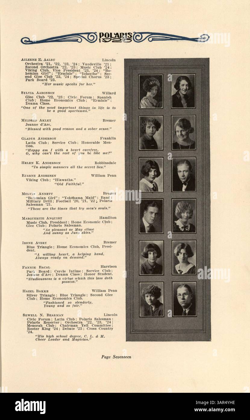 1925 Events The 1925 North High School yearbook, Polaris, documents the students ...