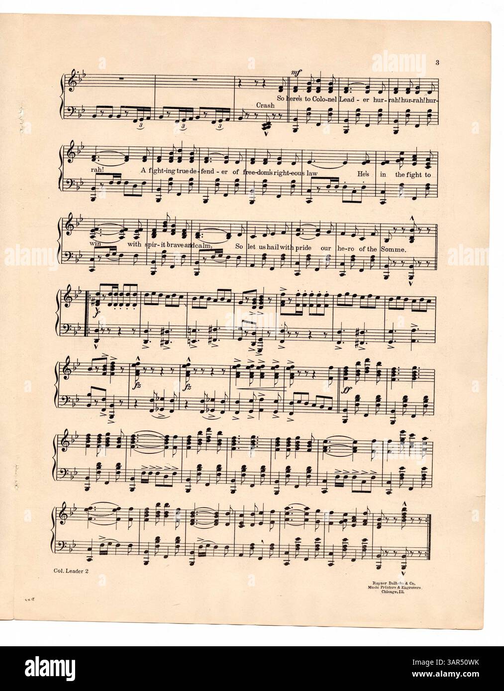 Composed by Albert Perfect, 'Col. Leader March' is dedicated to Col ...