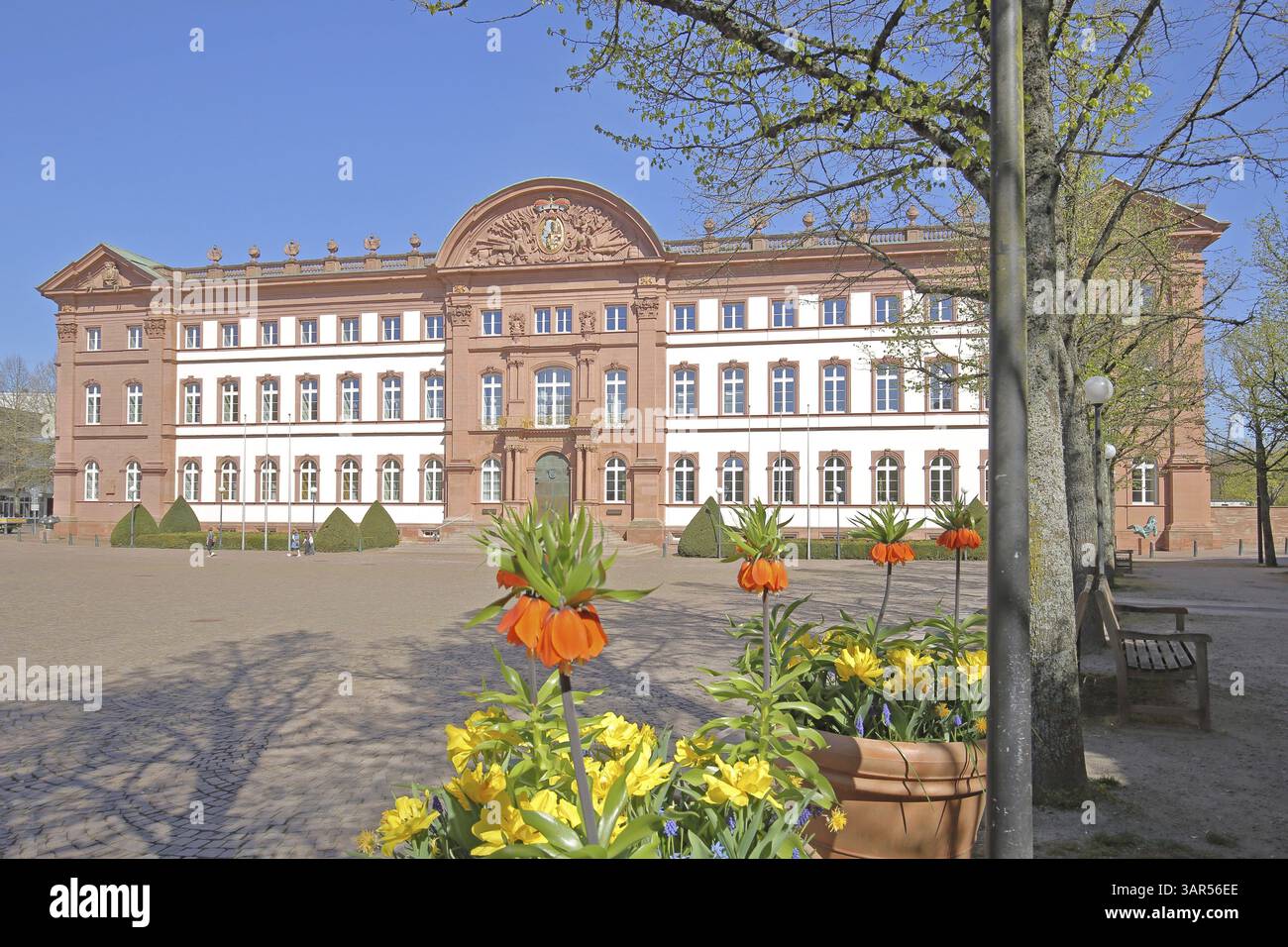 Baroque palace built in 1725 with palace square, floral decoration ...