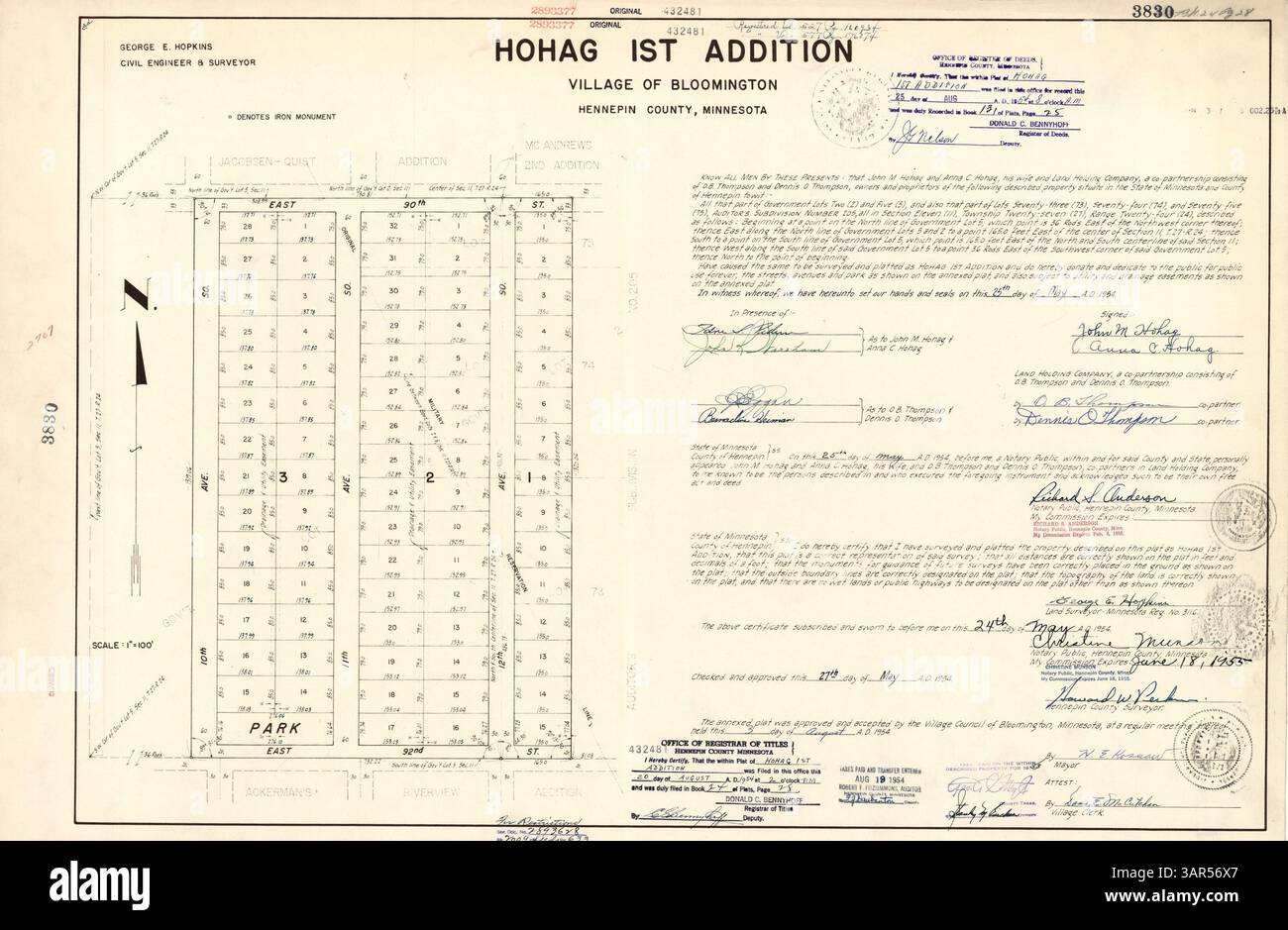 The Hohag 1st Addition refers to a residential development area, likely ...
