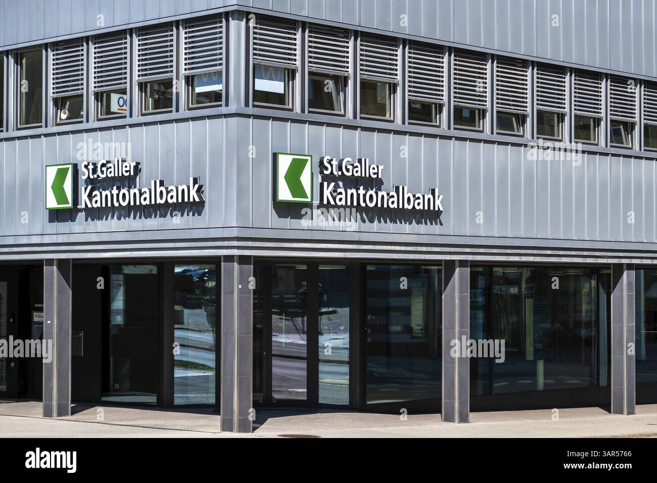 Entrance St. Galler Kantonalbank Stock Photo