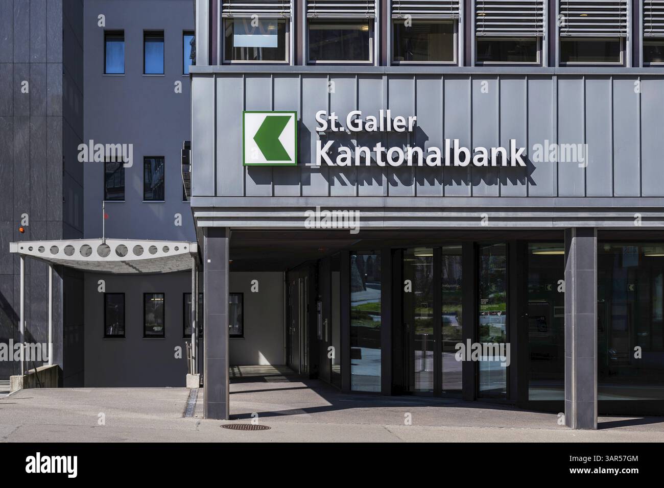 Entrance St. Galler Kantonalbank Stock Photo