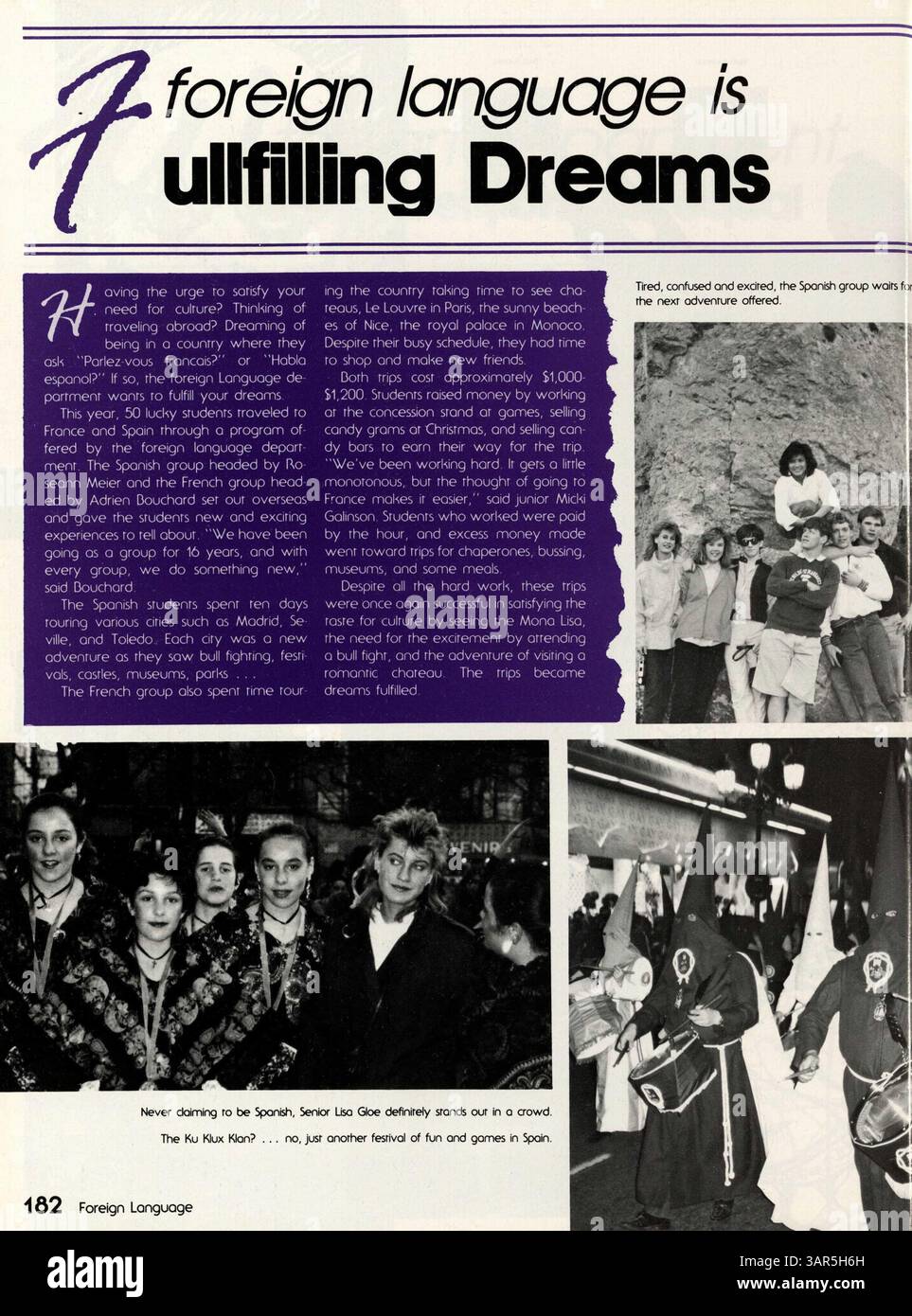 This yearbook from 1987 documents key student activities hi-res stock ...