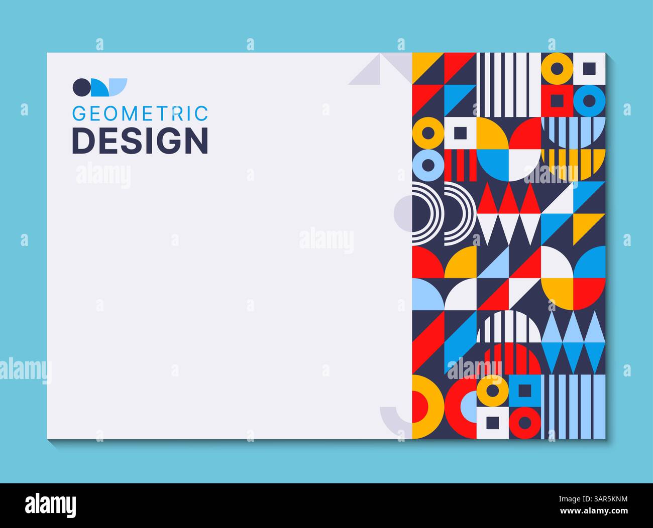 Abstract poster with geometric shapes in modern trendy pattern, vector ...