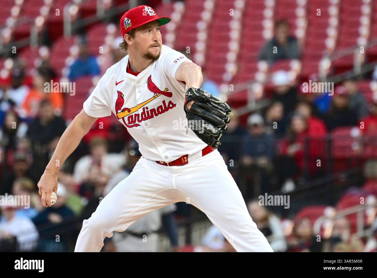 ST. LOUIS, MO - APRIL 15: St. Louis Cardinals pitcher Eric Fedde ...